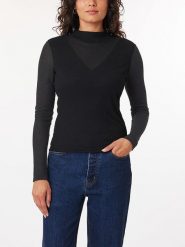 Scotch & Soda Koszulka w kolorze czarnym rozmiar: S. Czarne bluzki damskie Scotch & Soda, s, bez wzorów, prążkowane, bez kołnierzyka, bez ramiączek. Za 61.46 zł.