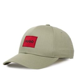 Czapka z daszkiem HUGO. Zielone czapki męskie Hugo, bez wzorów. Za 199.99 zł.