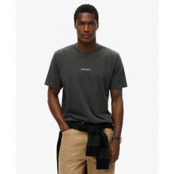 T-shirt z mikro logo Superdry. Czarne t-shirty męskie Superdry., m, bez wzorów, bez kołnierzyka. Za 140.50 zł.