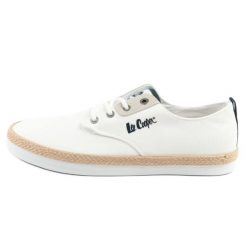 Buty Lee Cooper LCW-25-02-3252M trampki espadryle męskie białe. Białe trampki i tenisówki męskie bez wzorów, z gumy, bez zapięcia. Za 191.13 zł.
