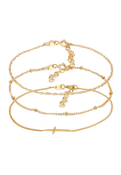 Elli Damski zestaw 3 częściowy skręcona kulka krzyż ze srebra próby 925 Sterling Silver Bransoletki 1 ct. Szare bransoletki damskie Elli, srebrne. Za 188.99 zł.