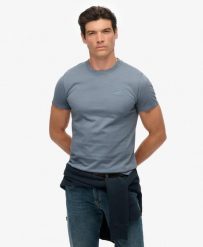 Superdry Essential Logo T‑Shirt – Slim Fit, 100% Bawełna Organic, Washed Denim. Niebieskie t-shirty damskie Superdry., m, bez wzorów, z bawełny, bez kołnierzyka. Za 147.75 zł.