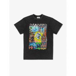 MANTO t-shirt IVO czarny. Czarne t-shirty damskie Manto, xl, bez wzorów, bez kołnierzyka. Za 129.00 zł.
