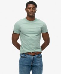 Superdry Koszulka Essential Logo z organicznej bawełny – slim fit – BLUE SURF. Niebieskie t-shirty damskie Superdry., m, bez wzorów, z bawełny, bez ramiączek. Za 133.25 zł.