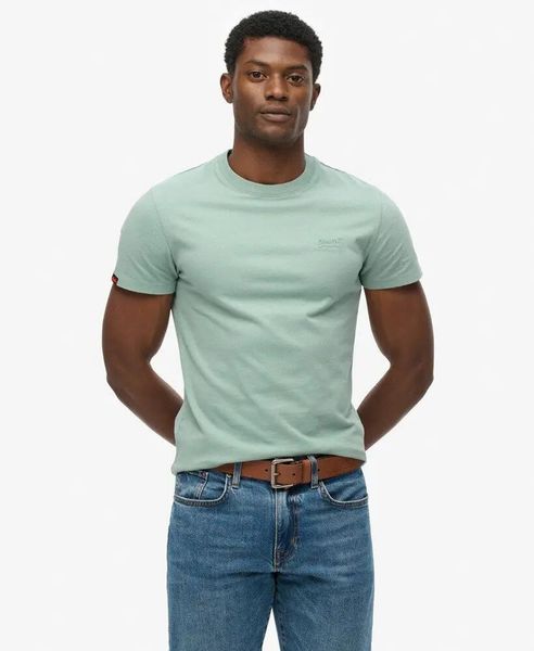 Superdry Koszulka Essential Logo z organicznej bawełny – slim fit – BLUE SURF. Niebieskie t-shirty damskie Superdry., m, bez wzorów, z bawełny, bez kołnierzyka. Za 133.25 zł.