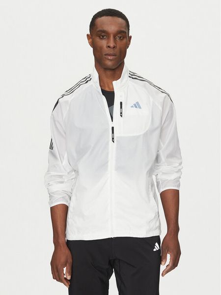 Adidas Kurtka do biegania Own the Run 3-Stripes JD7760 Biały Slim Fit. Białe kurtki treningowe męskie Adidas, l, bez wzorów, z syntetyku, do biegania. Za 369.99 zł.