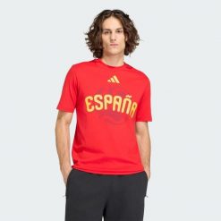 Koszulka Mistrzostwa Świata FIFA 26 Hiszpania. Czerwone t-shirty sportowe męskie Adidas, bez ramiączek, do piłki nożnej. Za 129.00 zł.