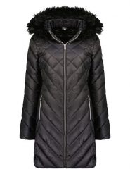 Geographical Norway Płaszcz pikowany "Bondine" w kolorze czarnym rozmiar: XXL. Czarne płaszcze damskie Geographical Norway, xxl, bez wzorów. Za 179.64 zł.