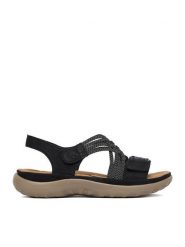 Rieker Sandały CEO-64889-00 Czarny. Czarne sandały damskie Rieker, bez wzorów, ze skóry, bez obcasa, na płaskiej podeszwie. Za 339.99 zł.