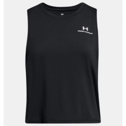 Top treningowy damski Under Armour Rush Energy Crop Tank. Szare topy damskie Under Armour, m, bez wzorów, bez ramiączek. Za 99.99 zł.