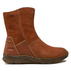 Botki Josef Seibel. Brązowe botki damskie Josef Seibel, bez obcasa, na płaskiej podeszwie, bez zapięcia. Za 479.99 zł.