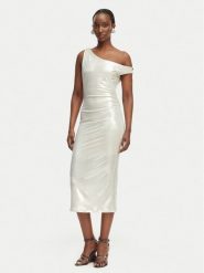 Patrizia Pepe Sukienka koktajlowa 2A3040/J242-S125 Kremowy Regular Fit. Białe sukienki damskie Patrizia Pepe, s, bez wzorów, z syntetyku, wizytowe, bez kołnierzyka, bez ramiączek. Za 1,339.00 zł.