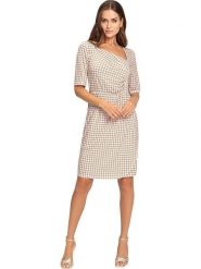 Heine Sukienka w kolorze kremowo-karmelowym rozmiar: 42. Brązowe sukienki damskie Heine, bez wzorów, bez kołnierzyka, bez ramiączek, midi. Za 109.26 zł.