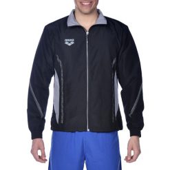 Bluza sportowa Arena Team Line Warm Up Jacket. Czarne bluzy bez kaptura męskie Arena, bez wzorów, sportowe, bez kołnierzyka, bez ramiączek. Za 145.38 zł.