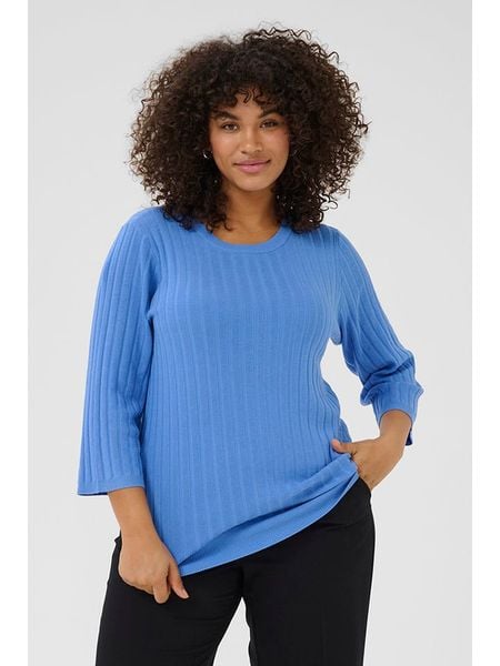 Kaffe Sweter w kolorze błękitnym rozmiar: XL. Niebieskie swetry klasyczne damskie Kaffe, xl, bez kołnierzyka. Za 100.99 zł.