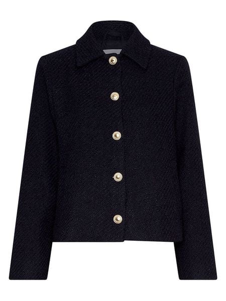 MOSS COPENHAGEN Kurtka koszulowa "Aiste Abriella" w kolorze czarnym rozmiar: M/L. Czarne kurtki damskie MOSS COPENHAGEN, l, bez wzorów, bez kaptura. Za 194.61 zł.