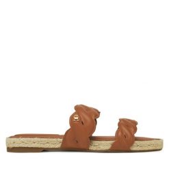 Espadryle Tommy Hilfiger. Brązowe espadryle damskie Tommy Hilfiger, bez wzorów, bez obcasa. Za 289.99 zł.