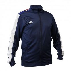 Kurtka z dresu adidas. Białe kurtki męskie Adidas, l, bez wzorów, z dresówki, eleganckie, bez kaptura. Za 302.00 zł.