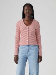 Levi's Koszulka w kolorze biało-czerwonym rozmiar: S. Białe bluzki damskie Levi's, s, bez wzorów, bez kołnierzyka, bez ramiączek. Za 73.93 zł.