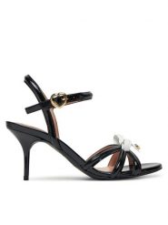 LOVE MOSCHINO Sandały JA16096G1MIH100A Czarny. Czarne sandały damskie Love Moschino, bez wzorów, ze skóry, bez obcasa, na szpilce. Za 849.99 zł.