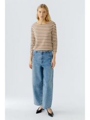 Oui Koszulka w kolorze karmelowo-kremowym rozmiar: 46. Brązowe t-shirty damskie Oui, bez wzorów, z bawełny, bez kołnierzyka. Za 162.49 zł.