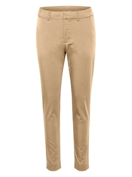 Kaffe Spodnie chino "Lea" w kolorze beżowym rozmiar: 42. Brązowe spodnie materiałowe damskie Kaffe, bez wzorów. Za 123.82 zł.