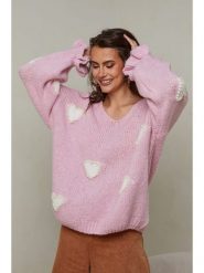 Joséfine Sweter "Kecel" w kolorze jasnoróżowym rozmiar: L. Różowe swetry klasyczne damskie Joséfine, l, z wełny, bez kołnierzyka. Za 173.99 zł.