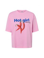 Noisy May Koszulka - NMKarla Kobiety Bawełna (100%) wyrazisty róż, M. Czerwone t-shirty damskie Noisy may, m, bez wzorów, z bawełny, bez kołnierzyka. Za 79.95 zł.