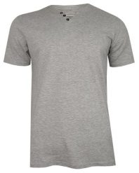 Szary Bawełniany T-Shirt -PAKO JEANS- Męski, Krótki Rękaw, Dekolt w Serek z Guzikami, BASIC. Szare t-shirty męskie Pako Jeans, m, bez wzorów, z bawełny, bez kołnierzyka. Za 67.00 zł.