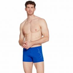 Męskie kąpielówki COMBAT Boxer. Niebieskie kąpielówki męskie ZOGGS, l, bez wzorów, do pływania. Za 136.61 zł.