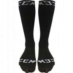 Skarpety hokejowe dla dorosłych CCM Hockey Socks Basic Black. Czarne skarpetki damskie CCM, bez wzorów. Za 59.99 zł.