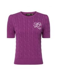Lauren Ralph Lauren Sweter z dzianiny Kobiety Bawełna lila, XS. Swetry klasyczne damskie Lauren Ralph Lauren, xs, z bawełny, bez kołnierzyka. Za 549.95 zł.
