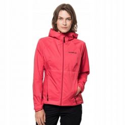 Kurtka Damska Tasman 2l. Czerwone kurtki damskie Jack Wolfskin, l, bez wzorów, z materiału, z kapturem. Za 640.99 zł.