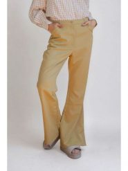 Monki Spodnie w kolorze żółtym rozmiar: 32. Żółte spodnie materiałowe damskie Monki, bez wzorów, z materiału, z podwyższonym stanem. Za 43.99 zł.