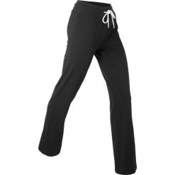 Spodnie z dżerseju palazzo, długie, Level 1 bonprix czarny. Czarne spodnie materiałowe damskie bonprix, z dżerseju, na fitness i siłownię. Za 59.99 zł.