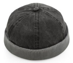 Czapka Dokerka, Czarna, Szara Wiosenno-Letnia, Jesienna, Hipsterska. Czarne czapki męskie Pako Jeans, na jesień, bez wzorów, z bawełny. Za 49.00 zł.