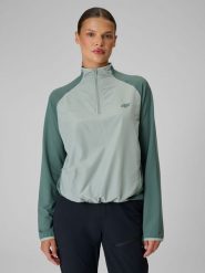 4F Bluza trekkingowa regular szybkoschnąca damska - turkusowa XS. Niebieskie bluzy bez kaptura damskie 4f, l, z materiału. Za 199.99 zł.