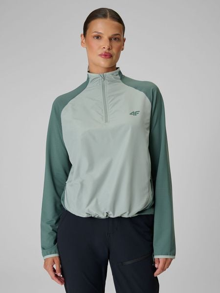 4F Bluza trekkingowa regular szybkoschnąca damska - turkusowa XS. Niebieskie bluzy bez kaptura damskie 4f, l, z materiału. Za 199.99 zł.