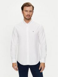 Tommy Hilfiger Koszula Solid Heritage MW0MW35774 Biały Regular Fit. Białe koszule męskie Tommy Hilfiger, l, bez wzorów, z bawełny, bez kołnierzyka, bez ramiączek. Za 279.99 zł.