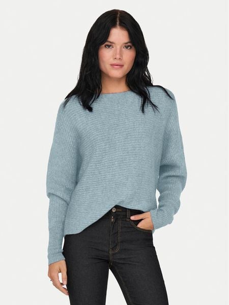 ONLY Sweter 15168705 Niebieski Regular Fit. Niebieskie swetry klasyczne damskie Only, l, z syntetyku, bez kołnierzyka. Za 119.99 zł.