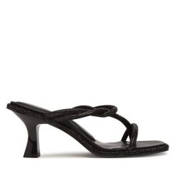 Japonki DKNY. Czarne klapki damskie DKNY, bez wzorów, bez obcasa. Za 459.99 zł.