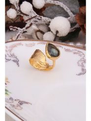 Pierres delicates Pozłacany pierścionek z labradorytem rozmiar: onesize. Żółte pierścionki damskie Pierres delicates, z labradorytem, pozłacane. Za 83.03 zł.