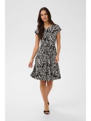 Kaffe Sukienka w kolorze czarno-kremowym rozmiar: L. Czarne sukienki damskie Kaffe, l, bez wzorów, z tkaniny, bez kołnierzyka, bez ramiączek, midi. Za 165.99 zł.