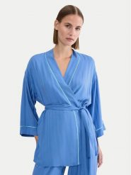 Triumph Szlafrok Amourette Jacquard 10227267 Niebieski. Niebieskie szlafroki damskie Triumph, bez wzorów, z wiskozy. Za 179.99 zł.