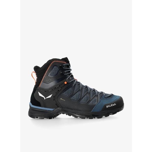 Buty trekkingowe wysokie Salewa Mountain Trainer Lite Mid GTX. Niebieskie buty trekkingowe męskie Salewa, z materiału, za kostkę, bez zapięcia, trekkingowe. W wyprzedaży za 813.10 zł.
