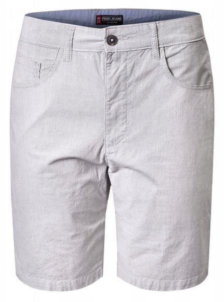 Lekkie, Bawełniane Szorty (Krótkie Spodenki) - Pako Jeans - Popiel w Prążek. Szorty męskie Pako Jeans, na lato, bez wzorów, z bawełny, klasyczne. Za 159.00 zł.