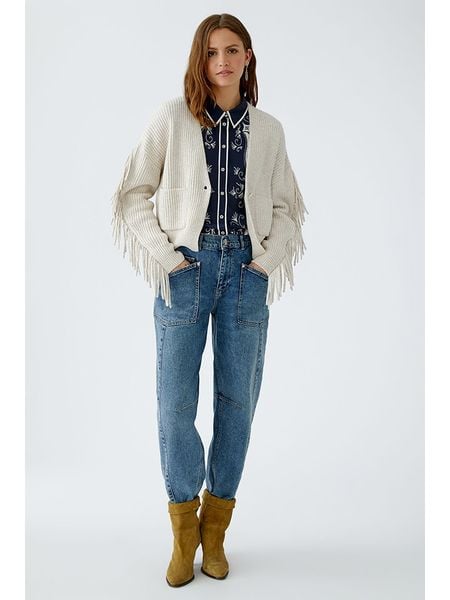 Oui Kardigan w kolorze beżowym rozmiar: 44. Brązowe kardigany damskie Oui, bez wzorów, prążkowane. Za 304.99 zł.