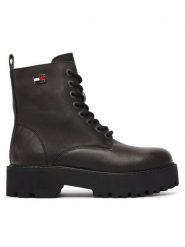 Tommy Jeans Trapery Tjw Platform Brushed Lth Boots EN0EN03141 Czarny. Czarne trapery damskie Tommy Jeans, z jeansu, bez obcasa. Za 749.99 zł.