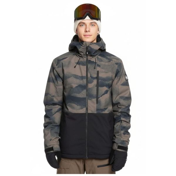 Kurtka narciarska męska Quiksilver Mission Printed Block. Zielone kurtki męskie Quiksilver, m, bez wzorów, z poliesteru, bez kaptura, narciarskie. W wyprzedaży za 659.00 zł.