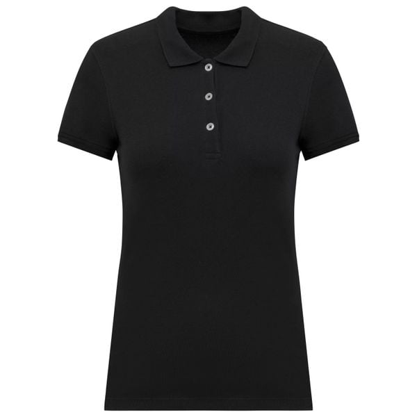 Damska koszulka polo pique Kariban. Czarne bluzki damskie KARIBAN, bez wzorów, z bawełny, bez kołnierzyka, bez ramiączek. Za 233.00 zł.